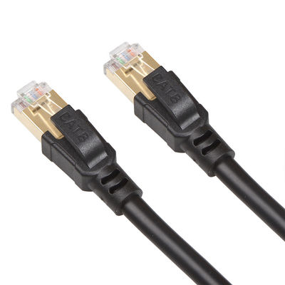 Cabo S/FTP 40Gbps 2000MHZ do remendo do OEM Gigabit Ethernet Cat8 prático