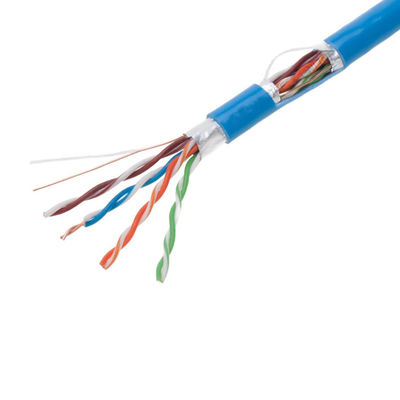 Cabo do ftp CAT6 do azul 0.57mm, cabo Cat6 de cobre puro prático