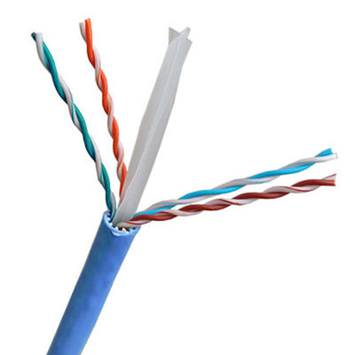 Isolamento de PVC Cat6a Cabo Lan 500Mhz TIA568 C.2 Cobre CCA Condutor Azul