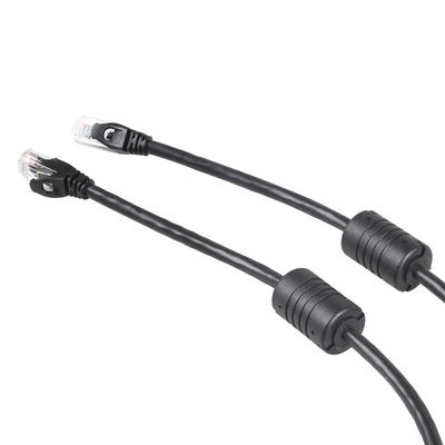 Gato 6 do cabo ethernet do preto 24AWG, conector RJ45 100 Ft de cabo dos ethernet