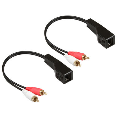 Estéreo feito sob encomenda 2 RCA dos conjuntos do fio de Cat7 Cat8 ao cobre desencapado estereofônico de 2 RCA