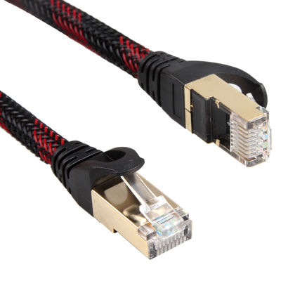 Calibre de diâmetro de fios 28 Lan Cable trançado preto vermelho, gato estável de alta velocidade 7 do cabo de remendo