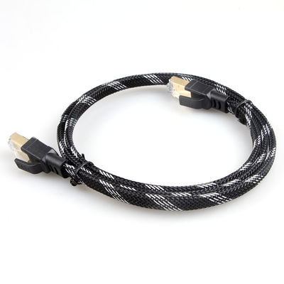Cabo de rede resistente Rj45 Cat8, patch cord trançado de nylon Cat 8