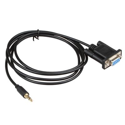 Estábulo preto da C.C. 3.5mm do cabo DB9 Pin Female To do chicote de fios do fio RS232