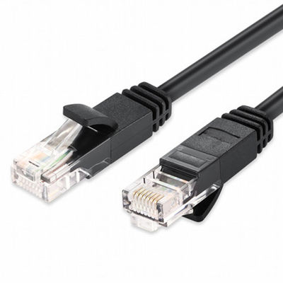 Cabo preto do cabo de remendo do ftp Cat5e do CCA UTP com o conector macho RJ45