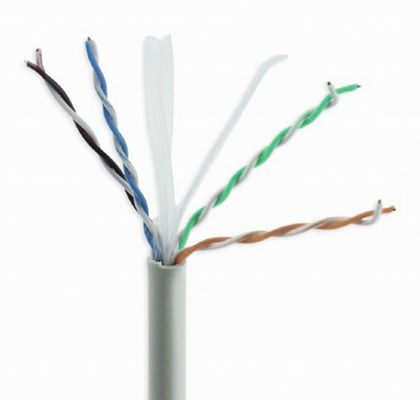 Cabo sólido cinza CCA Cat6a, cabo de alta velocidade 10 Gbps Cat6a UTP