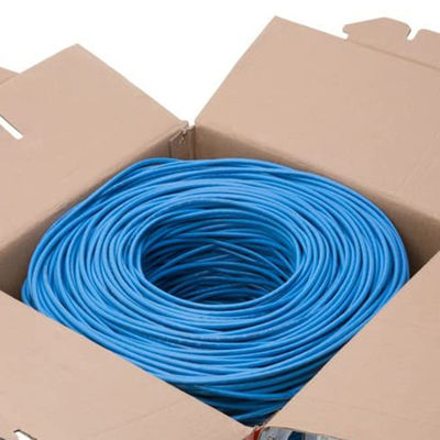 Cabo do ftp CAT6 do azul 0.57mm, cabo Cat6 de cobre puro prático