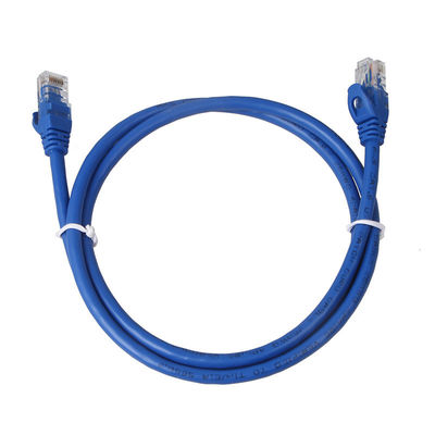 Revestimento de PVC azul de cabo de remendo 24AWG Cat6 BC7/0.2 UTP com o conector 8P8C