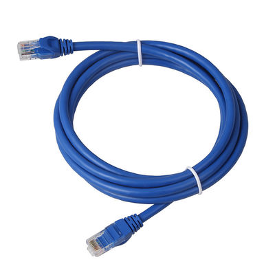 Revestimento de PVC azul de cabo de remendo 24AWG Cat6 BC7/0.2 UTP com o conector 8P8C