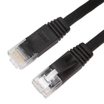 Cabo liso estável à prova de intempéries do Internet, cabo do remendo do gato preto 6 do computador