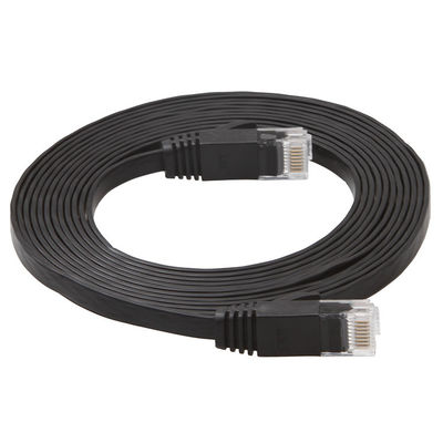 Cabo liso estável à prova de intempéries do Internet, cabo do remendo do gato preto 6 do computador