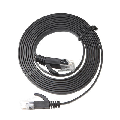 Cabo liso estável à prova de intempéries do Internet, cabo do remendo do gato preto 6 do computador