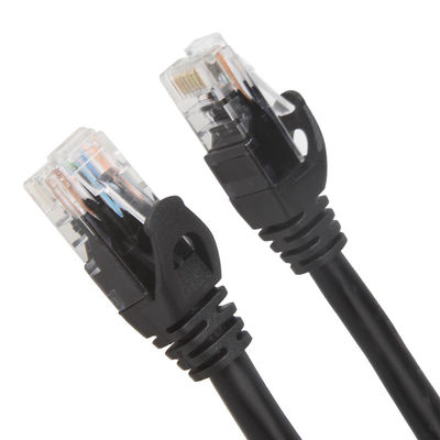 Cabo de remendo preto de Cat6 Cat6a para o ponto de entrada RJ45 UTP de Gigabit Ethernet 650MHz 100W