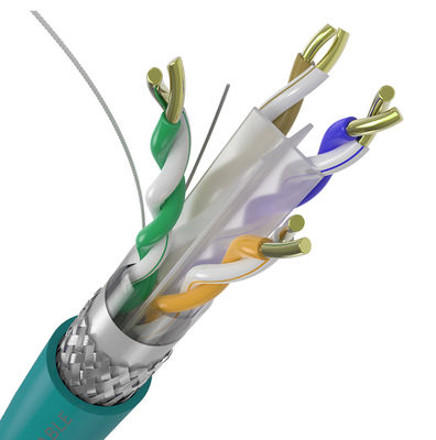 4 de 23AWG 550Mhz RJ45 Cat6a pares do cabo do ftp, ethernet dobro Cat6a do cabo do protetor