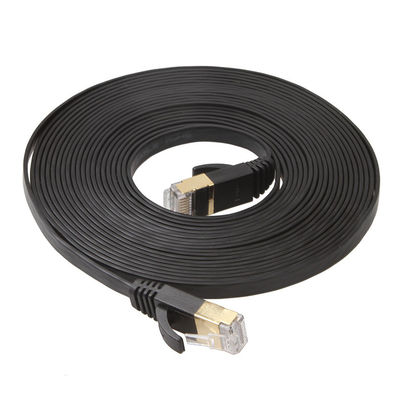 Cor de Lan Cables Flat Short Black dos ethernet de Cat6 UTP para o computador