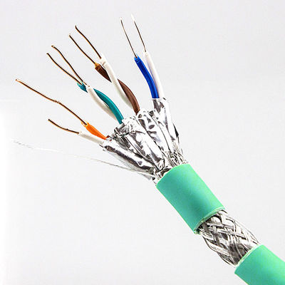 Rede Cat7 Lan Cable High Speed 20Gbps 24AWG do OEM porque revestimento de PVC de S/FTP 4 pares