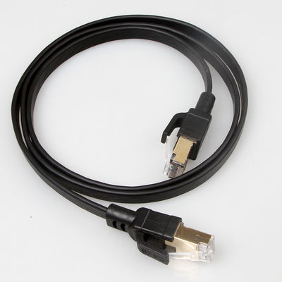 Bens lisos da cor do preto do cabo 40Gbps 2000Mhz do remendo de SFTP RJ45 Cat8