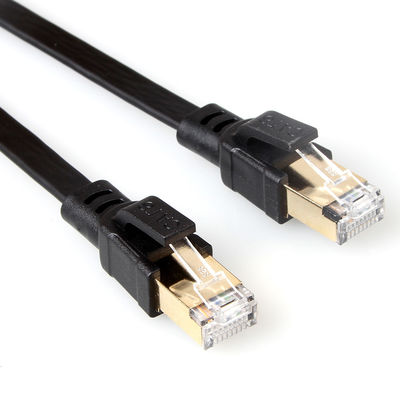 Bens lisos da cor do preto do cabo 40Gbps 2000Mhz do remendo de SFTP RJ45 Cat8