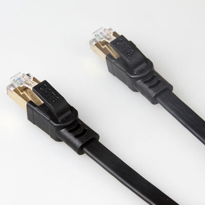 Bens lisos da cor do preto do cabo 40Gbps 2000Mhz do remendo de SFTP RJ45 Cat8
