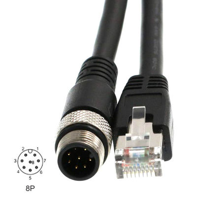 Código industrial 8 Pin To RJ45 do cabo ethernet M12 D de ROHS Cat6 para o sensor de Fieldbus