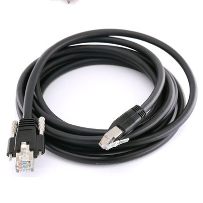 Cabo ethernet industrial S/FTP RJ45 8P da câmera de Cat6A com parafuso GigE do fechamento