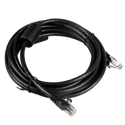 Gato 6 do cabo ethernet do preto 24AWG, conector RJ45 100 Ft de cabo dos ethernet