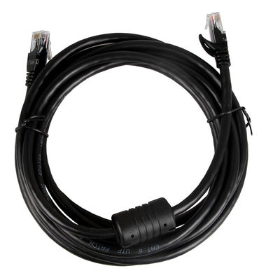 Gato 6 do cabo ethernet do preto 24AWG, conector RJ45 100 Ft de cabo dos ethernet