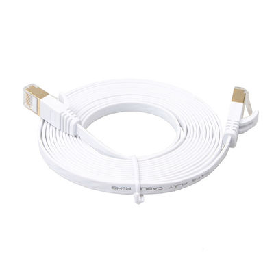 Os ethernet Lan Cables White With Gold da rede Cat6 protegeram conectores de Snagless Rj45