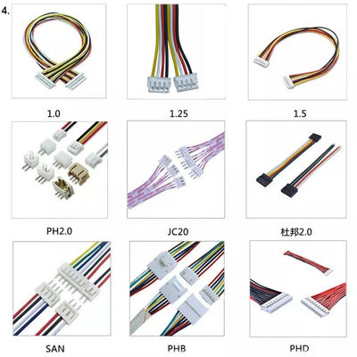cabo 1Pin 2Pin 40 Pin For Industry do chicote de fios do fio do passo de 0.8mm 1.25mm