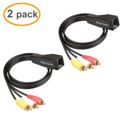 Cabo de extensão audio de RCA da fêmea estável 3, RCA de múltiplos propósitos ao adaptador RJ45