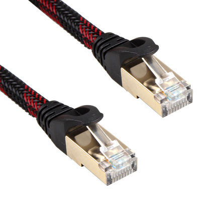 Calibre de diâmetro de fios 28 Lan Cable trançado preto vermelho, gato estável de alta velocidade 7 do cabo de remendo