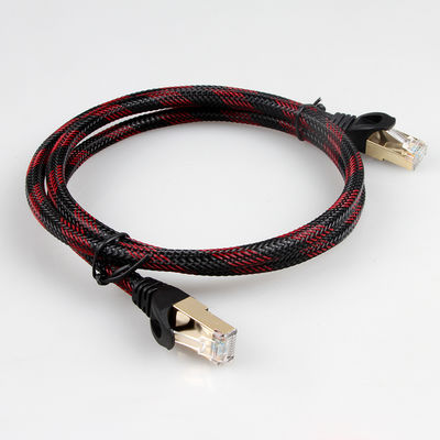 Calibre de diâmetro de fios 28 Lan Cable trançado preto vermelho, gato estável de alta velocidade 7 do cabo de remendo