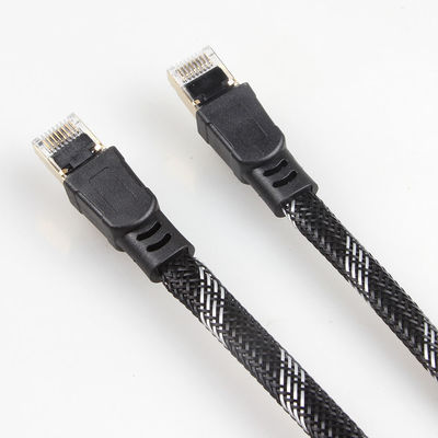 Cabo de rede resistente Rj45 Cat8, patch cord trançado de nylon Cat 8
