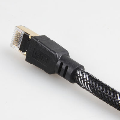 Patch Cable Cat8 externo interno trançado de nylon 26AWG 40Gbps 2000MHz S/FTP