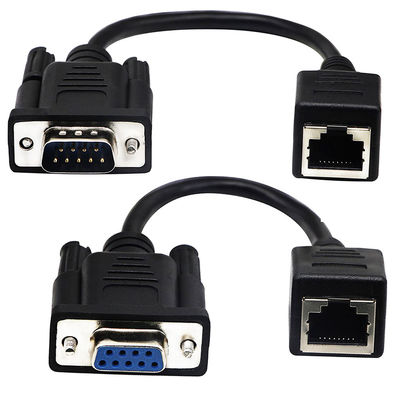 Cat5 Cat6 RJ45 ao cabo RS232, DB9 9 Pin Industrial Ethernet Cable Assemblies
