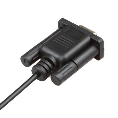 Estábulo preto da C.C. 3.5mm do cabo DB9 Pin Female To do chicote de fios do fio RS232