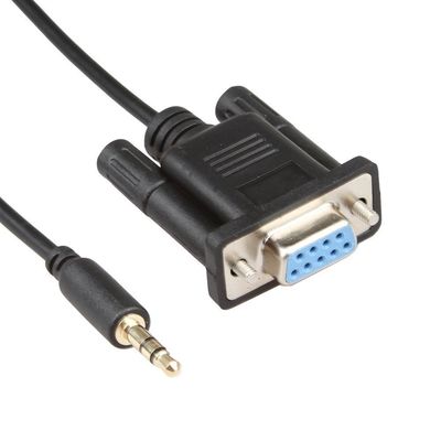 Estábulo preto da C.C. 3.5mm do cabo DB9 Pin Female To do chicote de fios do fio RS232