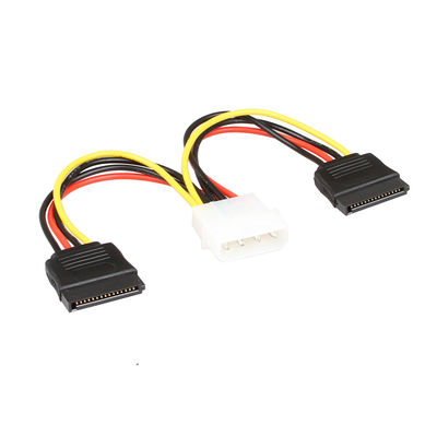 O fio do poder do OEM SATA aproveita o cabo SATA 1 a 2 4 Pin Molex Connecter To 2