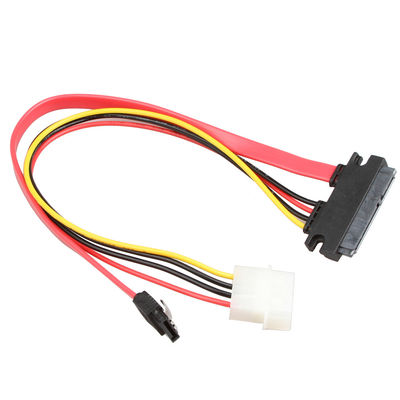 O chicote de fios do fio dos dados de ROHS SATA III cabografa SATA 7+15Pin 22 Pin To SATA 7Pin+4Pin
