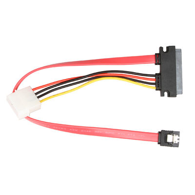 O chicote de fios do fio dos dados de ROHS SATA III cabografa SATA 7+15Pin 22 Pin To SATA 7Pin+4Pin