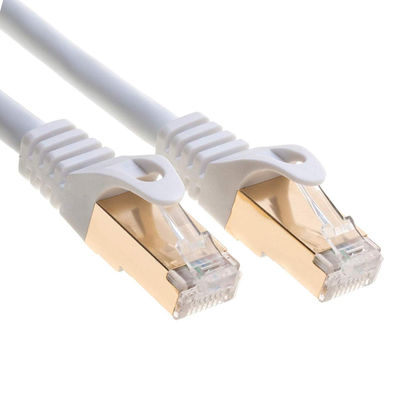 Cabo de conexão RJ45 de 0,5-90 m, cabo Ethernet Cat 7 branco de blindagem dupla