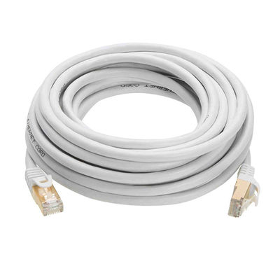 Cabo de conexão RJ45 de 0,5-90 m, cabo Ethernet Cat 7 branco de blindagem dupla