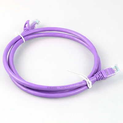Isolação roxa do HDPE do cabo de remendo de Rj45 Cat6a para a exposição de diodo emissor de luz da rede