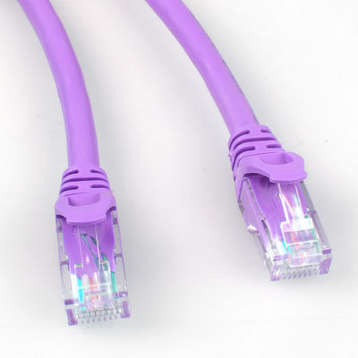 Isolação roxa do HDPE do cabo de remendo de Rj45 Cat6a para a exposição de diodo emissor de luz da rede