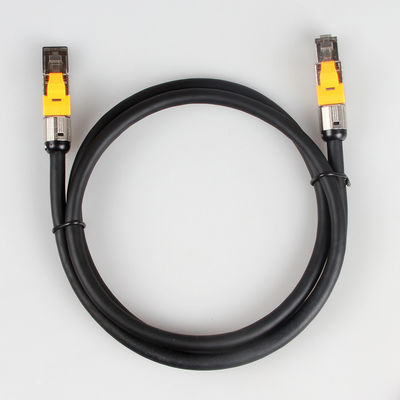 Cabo do remendo do ângulo reto Cat8 do ODM com o conector modular da tomada de Toolless