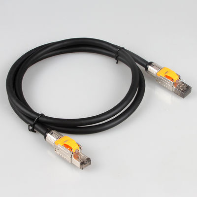 Cabo do remendo do ângulo reto Cat8 do ODM com o conector modular da tomada de Toolless