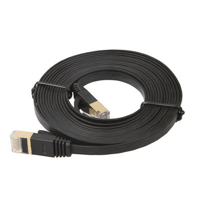 Cobre liso protegido do gato 6 do cabo do remendo de UTP cor de um preto de 1 medidor Rj45
