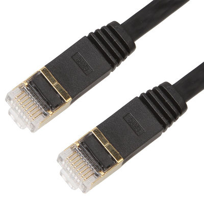 Cobre liso protegido do gato 6 do cabo do remendo de UTP cor de um preto de 1 medidor Rj45