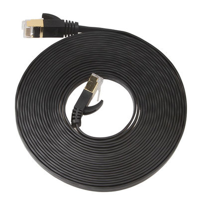 Cobre liso protegido do gato 6 do cabo do remendo de UTP cor de um preto de 1 medidor Rj45
